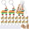 60 Pack Mexico Donkey Party Favor Set – 20 Donkey Keychains, 20 Kraft Thank You Tags & 20 Gift Bags – Mexican Fiesta Cinco de Mayo Birthday & Bachelorette Party Supplies – Perfect for Mother's Day Card Making Displays